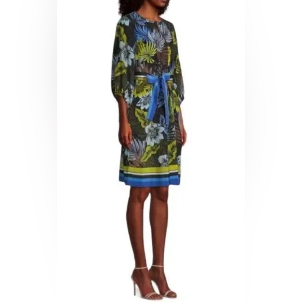 Kobi Halperin Designer 100% Silk Celine Black Multi Floral Dress Luxury Sz L NWT